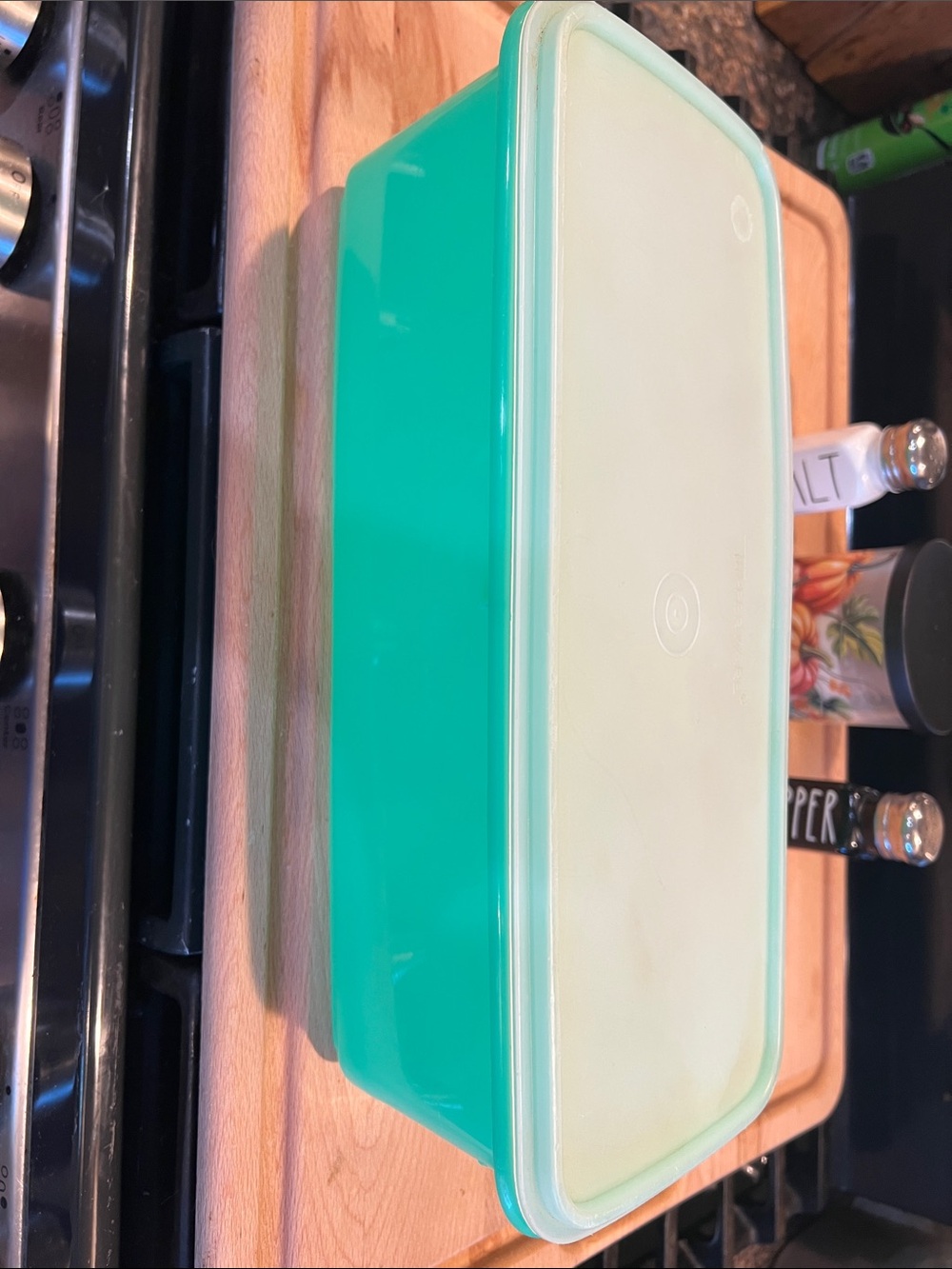 Tupperware Teal and Light Mint Rectangular Storage Container